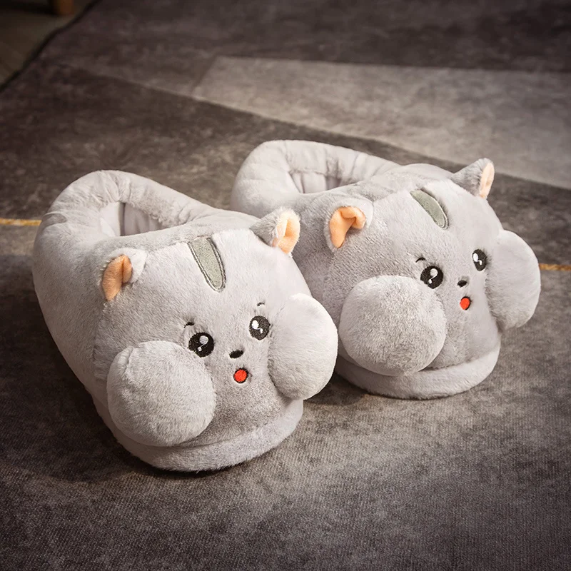 New cute plush animal slippers Light weight animal shaped plush slipper for home