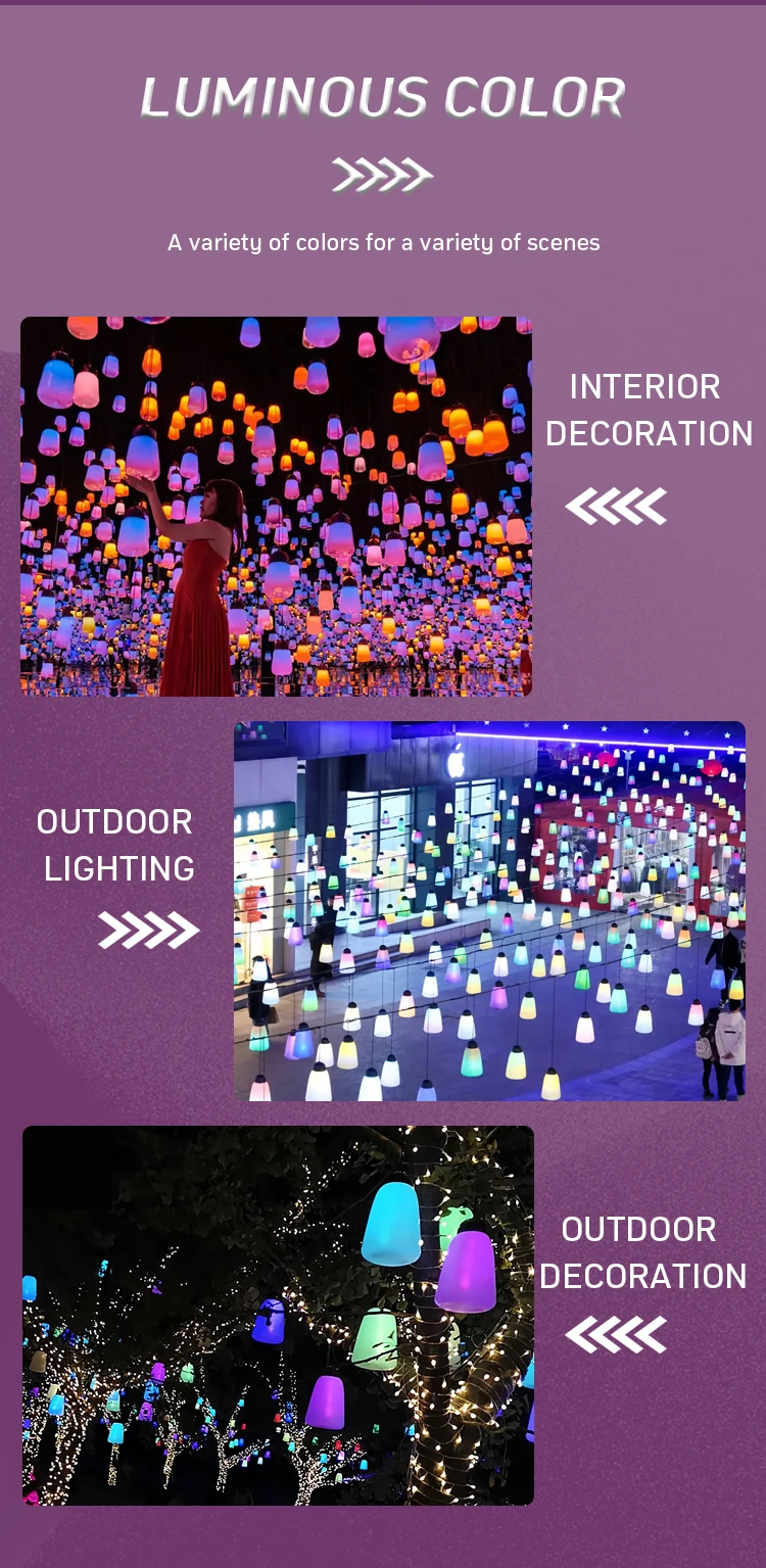 Creative Design RGB LED Light commercial street Plaza forest breathing light Outdoor waterproof atmosphere chandelier