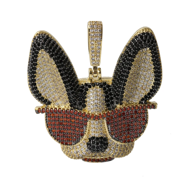 Custom pet pendant hip hop pendant dog with sun glasses pendant