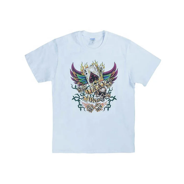 
 65% хлопок, 35% полиэстер, цифровой принт DTG, белые футболки с коротким рукавом  