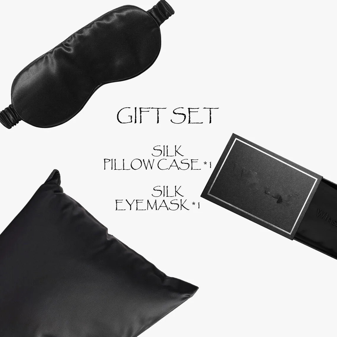 Luxury Super Soft 100%Mulberry Silk PillowCase And Silk Eye Mask Set Silk pillow case Gift Set With Box