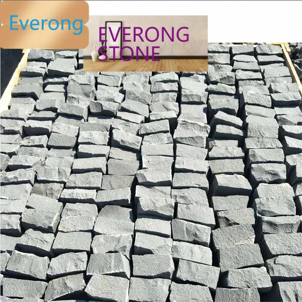 Black Basalt Cobble Stone Paving Stone for Pebble Stone Black Basalt Driving Road
