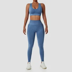 Wholesale Ropa Deportiva Custom 2 Piece Sport Wear Sets Women Yoga Clothing High Waist Gym Fitness Workout Leggings Yoga Set