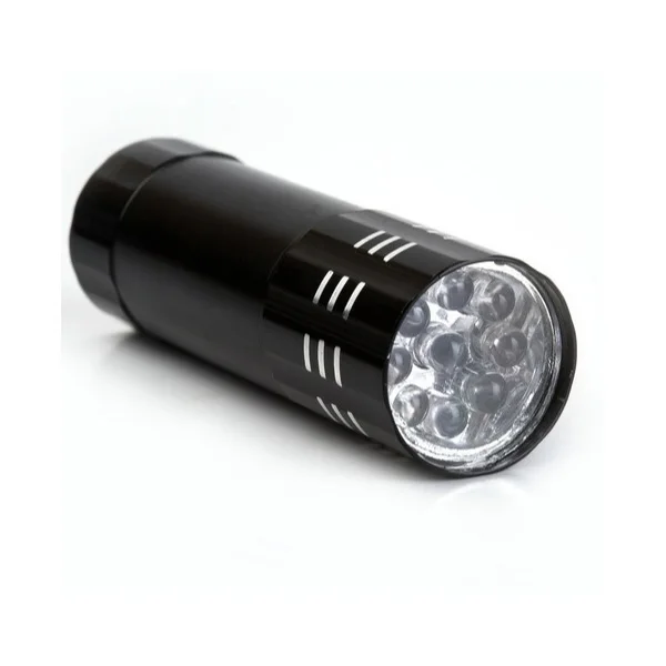 Custom Logo Aluminum Alloy Ultraviolet LED Light 9pcs LED Flashlight Torch Light Lamp with Rope
