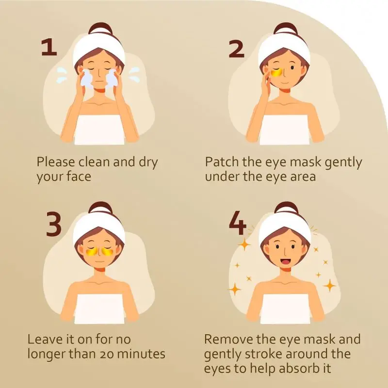 oem Skin Care Moisturising Hydrating Crystal 24K Gold Powder Gel Collagen Eyes Masks Sheet Patch