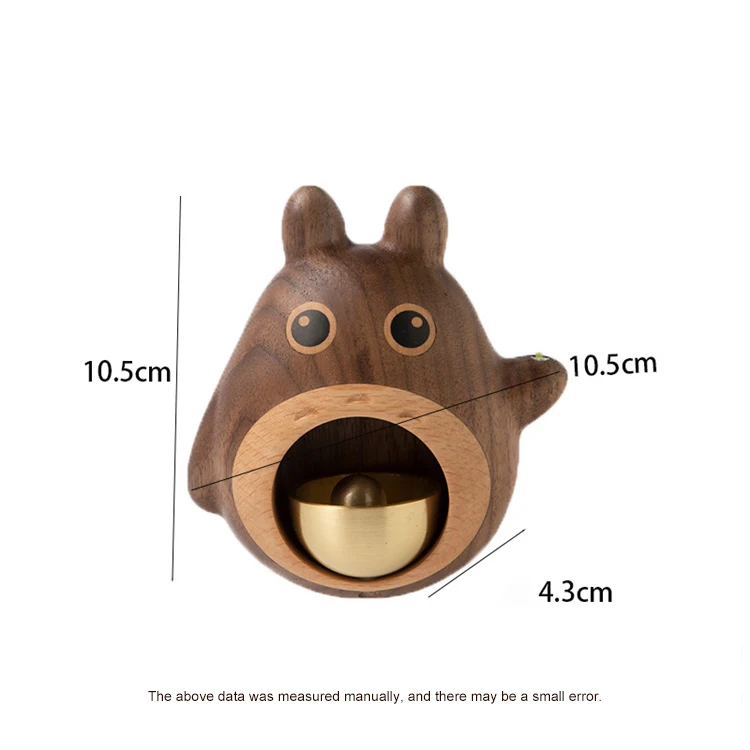 Factory Direct High Quality Walunt Wood Totoro Magnetic Adsorption Doorbell