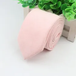 Супер мягкий хлопковый вельветовый однотонный цветной галстук 7 см мужской Красивый галстук для свадебного костюма розовый синий красный зеленый галстук подарочный аксессуар