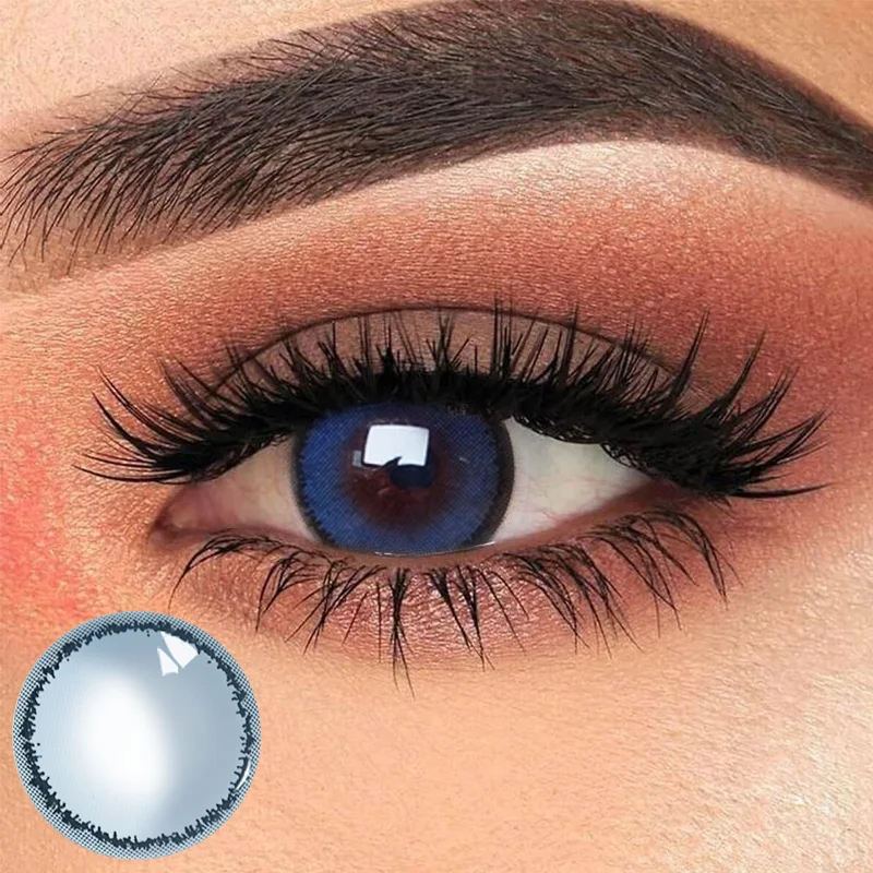 
2021 New Fashion 3 tone natura blue color contact lenses wholesale lens manufacturer 5color 