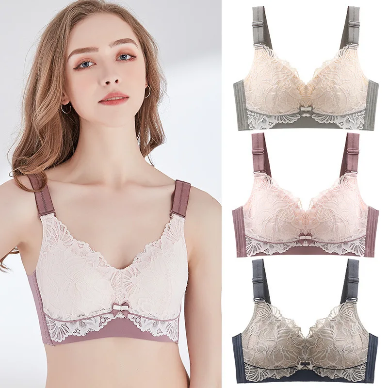 Latex Padded Wire Free Bra Push Up Bralette Beautiful Girl Sexy Lace Wireless brassiere