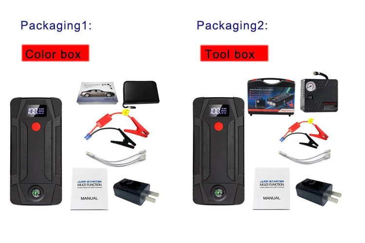 Factory 12V multi purpose Purpose Bettery Charge and jumpstarter Jump Starter  21000Mah Power Jump Starter