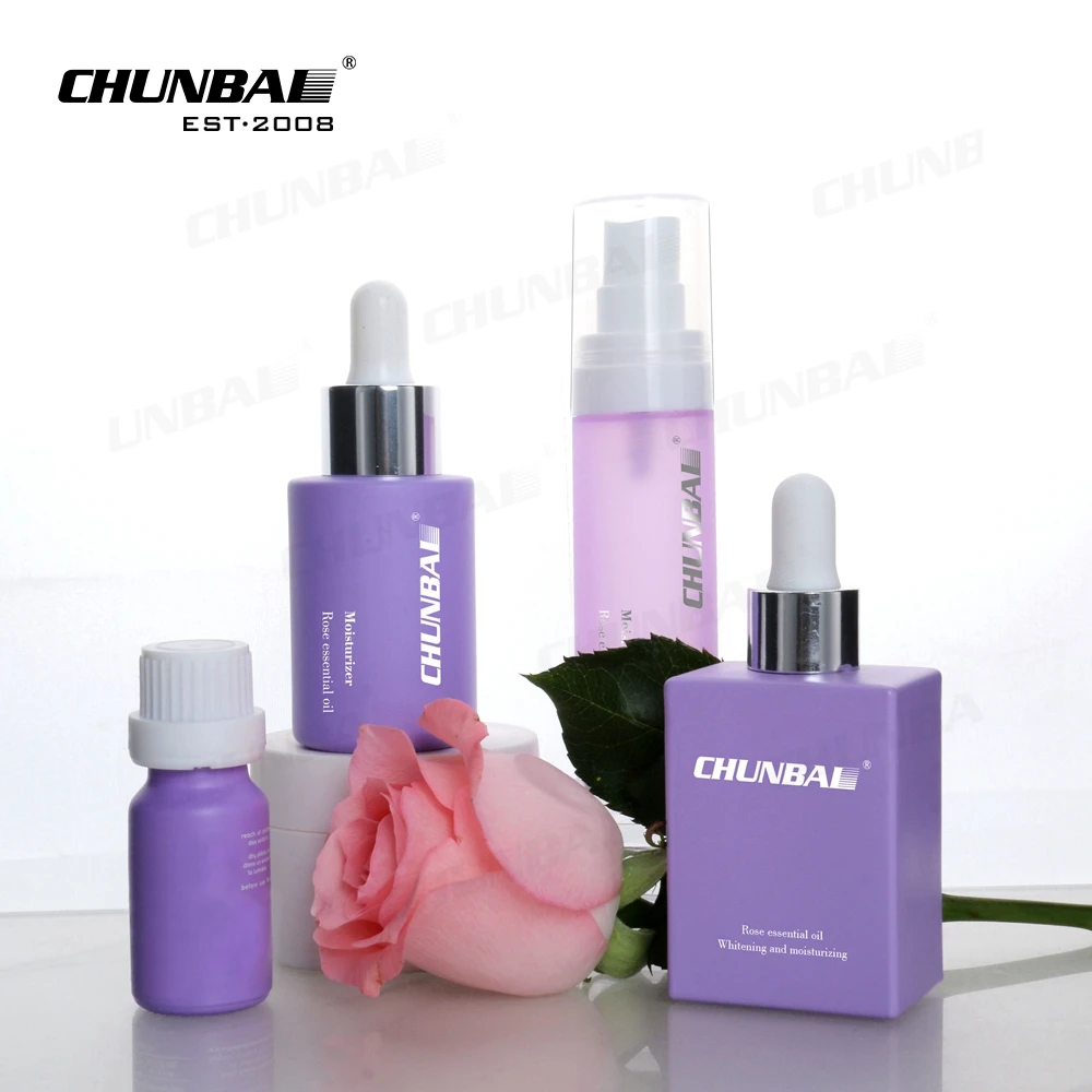 Custom Standard 60ml Personal Care Cosmetic Packaging Glass Good Price High Quality Gold Purple Bottle With Dropper Pipette