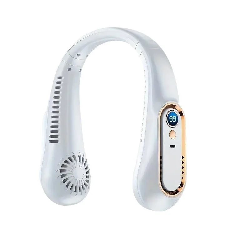 Usb Rechargeable Mini Leafless Hanging Neck Fan Portable Charging Handheld Summer Telescopic Foldable fan