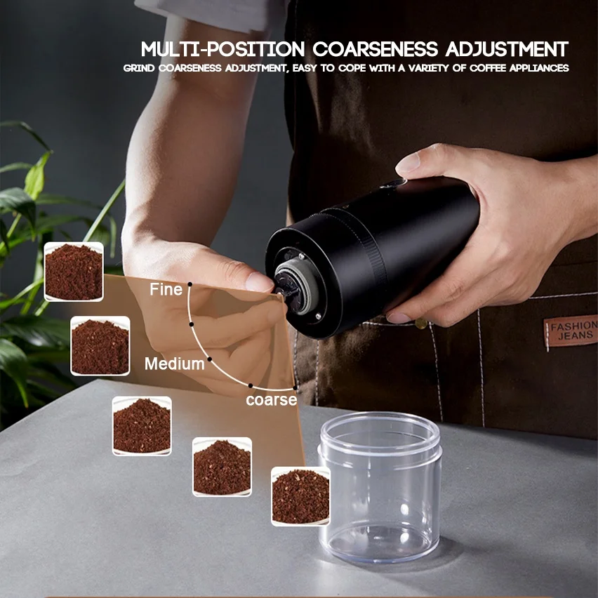 Automatic Portable USB Rechargeable Electric Coffee Mill Ceramic Core Rechargeable Portable Coffee Grinder