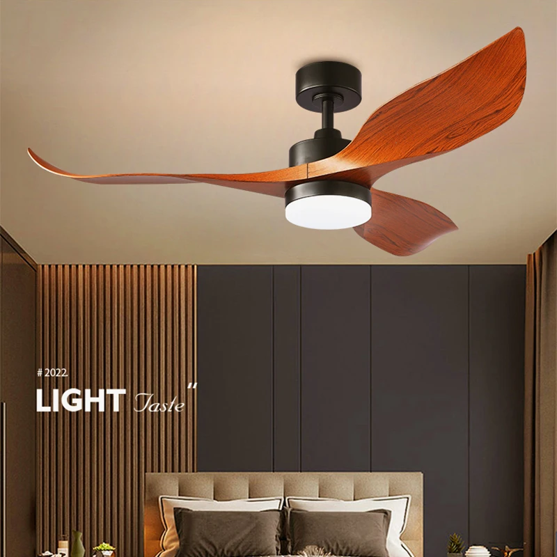 AIERTEC 52' Modern 3 ABS Blades Ceiling Fans With Light  All Copper Motor Remote For Bedroom Living Room Patio