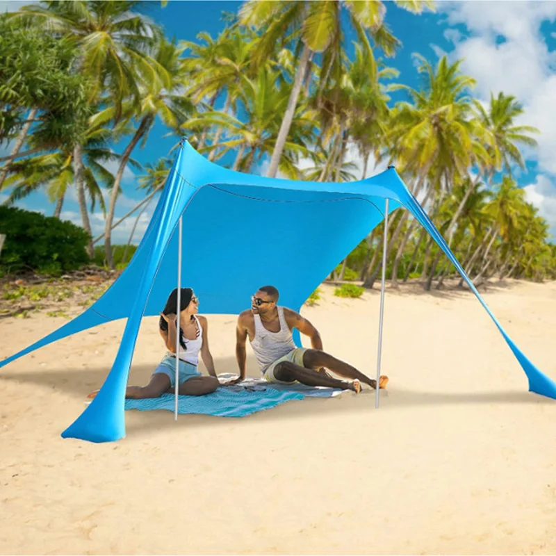 Portable Beach Canopy Tents Sun Shade Shelter Camping Sunshade Outdoor Uv-proof Awning For Sunshade Cool Tourist Foldable Hiking