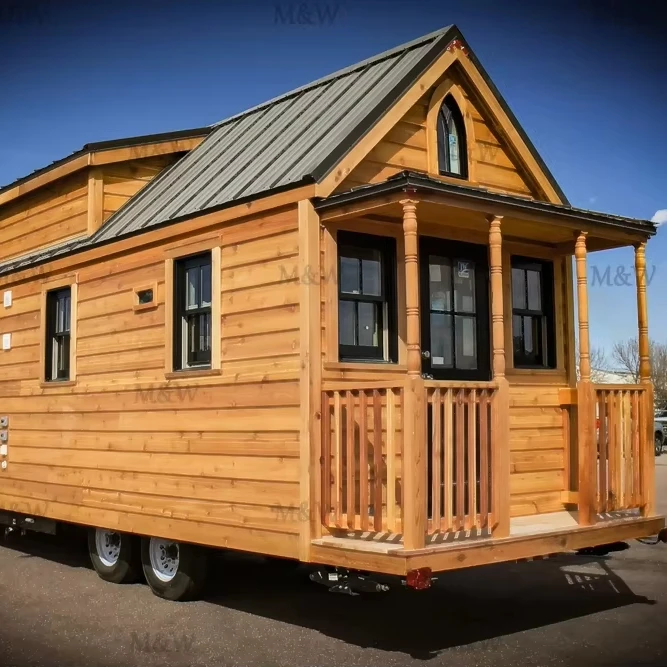 Лидер продаж современный крошечный домик на колесе сборный небольшой деревянный дом мобильный трейлер