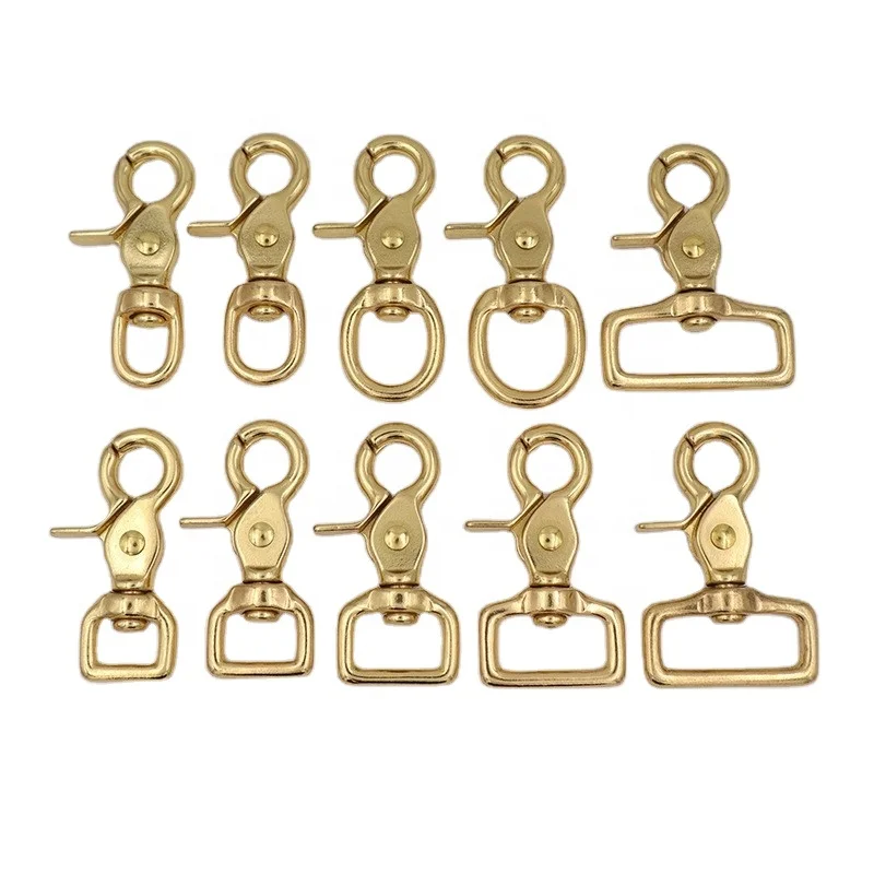 Solid brass round scissor snap swivel hook for horse reins scissor swivel snap clasp Horse Gear