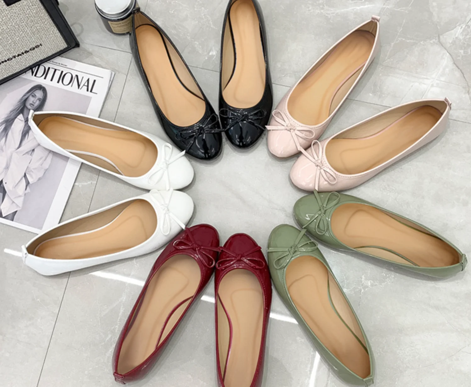 Latest fashion flat shoes design casual beautiful ladies shoes