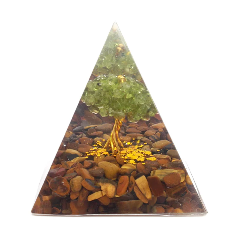 Co-оранжевый Премиум качество Древо жизни с украшением в виде кристаллов Orgone пирамиды энергия камня с защиты от электромагнитного излучения и генератор энергии