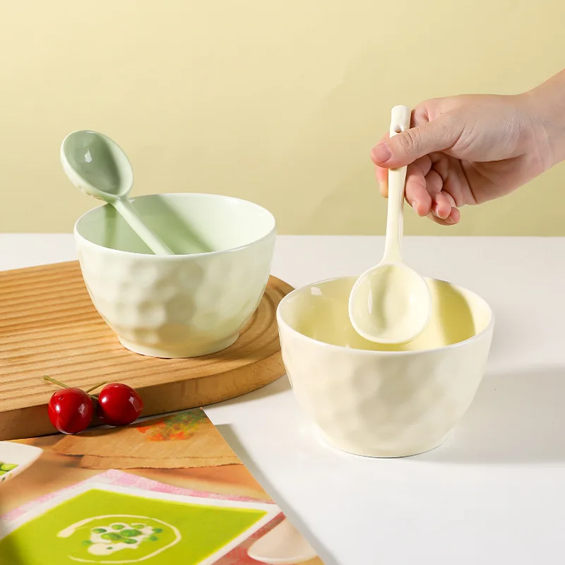 Hot Sale Japandi Ceramic Soup Spoon Dessert Spoons Long Handle Popular Restaraut Dinnerware for Party Weddings Bone China Spoons