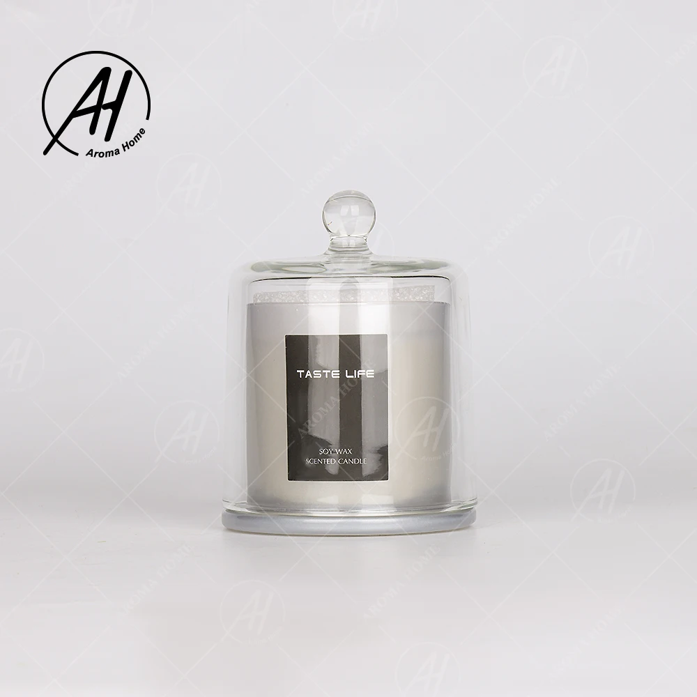 AROMA HOME Hot Sale Home Dor Bulk Wholesale Luxury Aroma Fragrance Glass Cover Organic Soya Eliminator Scent Soy Wax Candle