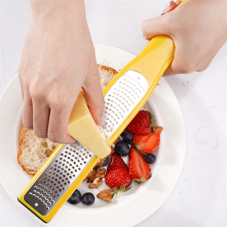 Multi-purpose Kitchen Gadgets Stainless Steel Blade Plastic Handle Cheese Grater Lemon Zester with Storage Box