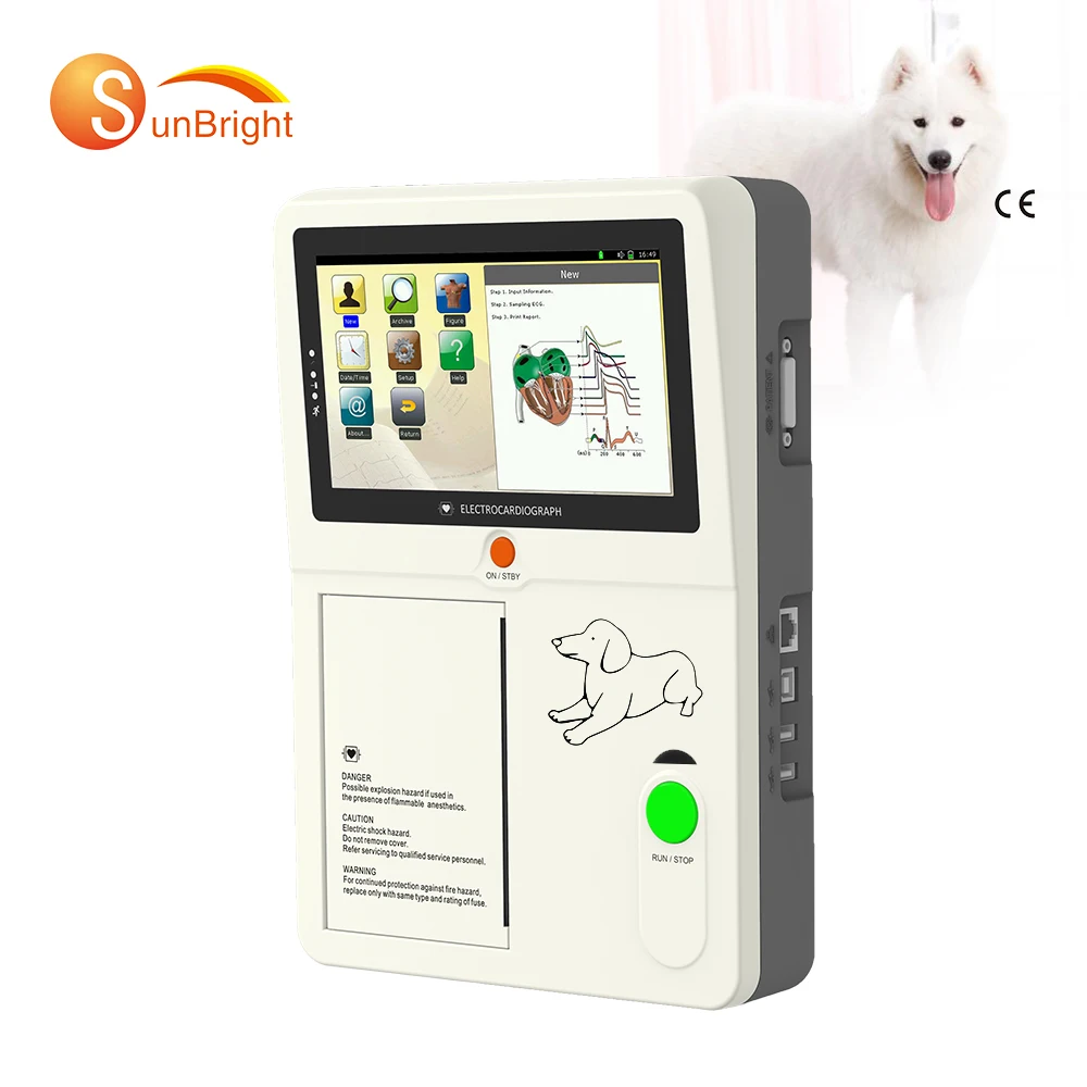 CE Veterinary SUN-6062 Veterinary HR Electrocardiograph 6 Channel 12 Lead Electrocardiograph Factory Direct Price EKG
