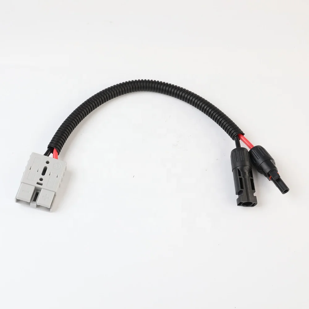 50A andersonplug with bellows to MC 4 line single-core red and black length 0.3m 10AWG copper wire