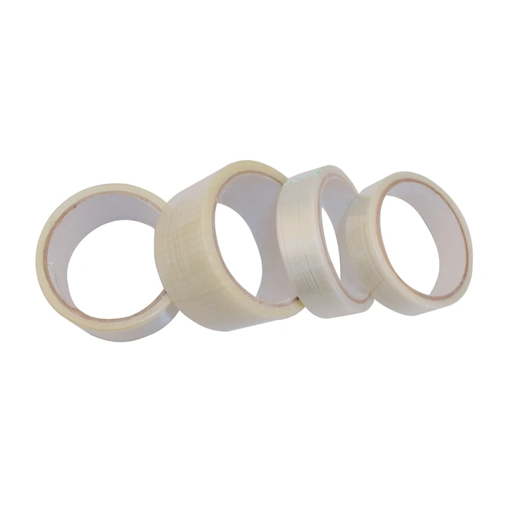 High tensile Self adhesive Striped Fiberglass reinforced unidirectional Tartan Filament tape for Binding Packing