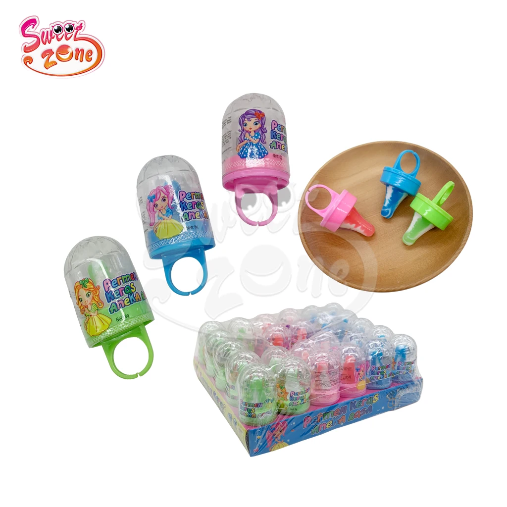 Wholesale oem plastic ring shape nipple hard candy with powder candy