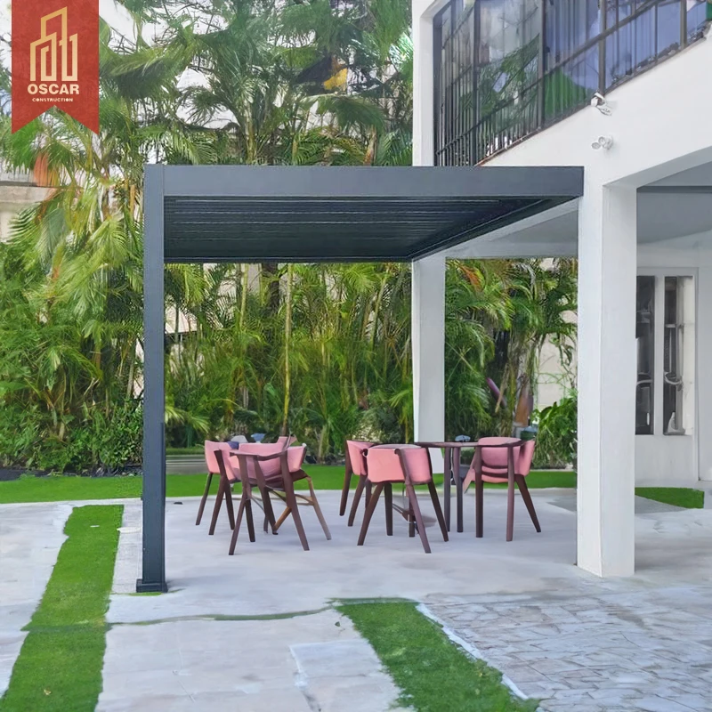 The Most Popular Simple Courtyard Foreign Trade Pavilion in 2025, New Chinese Style Aluminum Alloy Pergola