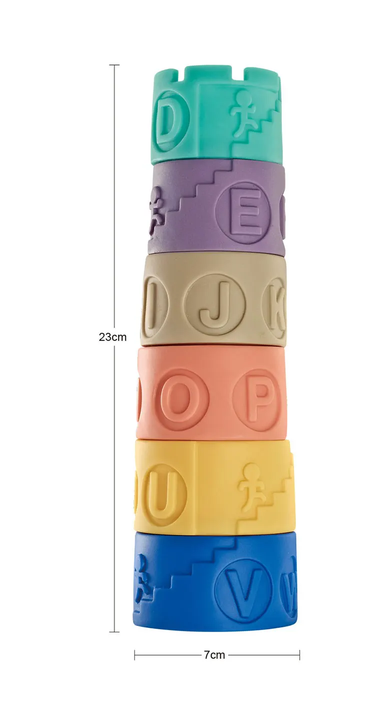 Kids High Speed Pvc Door Chew Toy Block Educational Silicone Stacking Toys