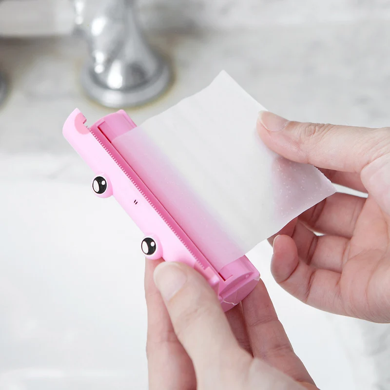 Portable Cute Frog Disposable Travel Soap Storage Box Scented Slice Pull Bath Hand Wash Paper Soap Washing Hand Bathroom