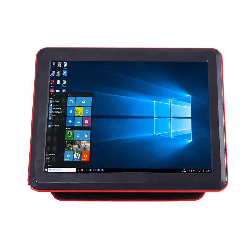 Supermarket 15 Inch Dual Screen Touch Screen Restaurant Pos System All in One PC With Cash Register
