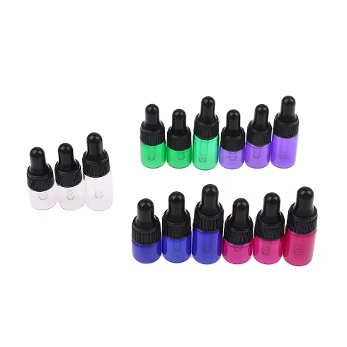 Empty transparent Amber Glass Dropper Bottle With Pipette Refillable Essential Oils Travel Bottle Container Makeup