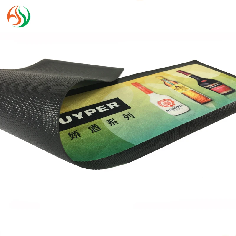 Promotional Non Slip Large Rubber Recyclable Bar Mats Woodford Reserve Tiki Bar Drink Mats Wholesale