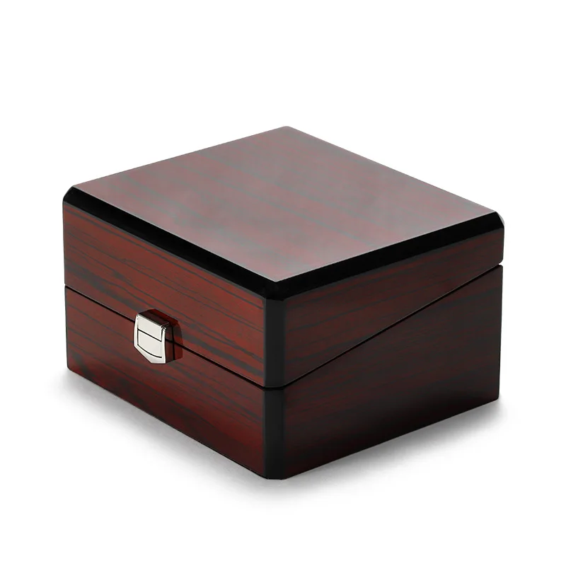 High-end Custom logo luxury brown wooden watch box with solid wood