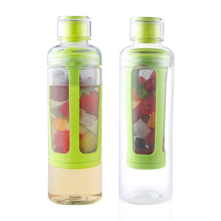 
2021 New Product BPA Free Sports Tritan Plastic Water Bottle With Sealed Leak Proof Lid And Tea Fruit Infuser Basket 700ml 25oz 