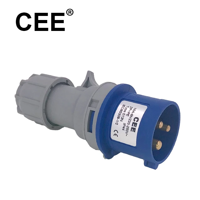 CEE  Ip44 2p+E 220V  16A  safety  electrical industrial plug for industry connection