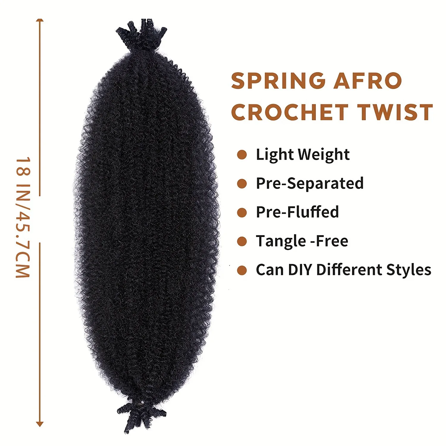 Chemical Free Crotchet Spring Curl Hair Crochet Braid Fluffy Afro Kinky Braiding Soft Twist for Braids