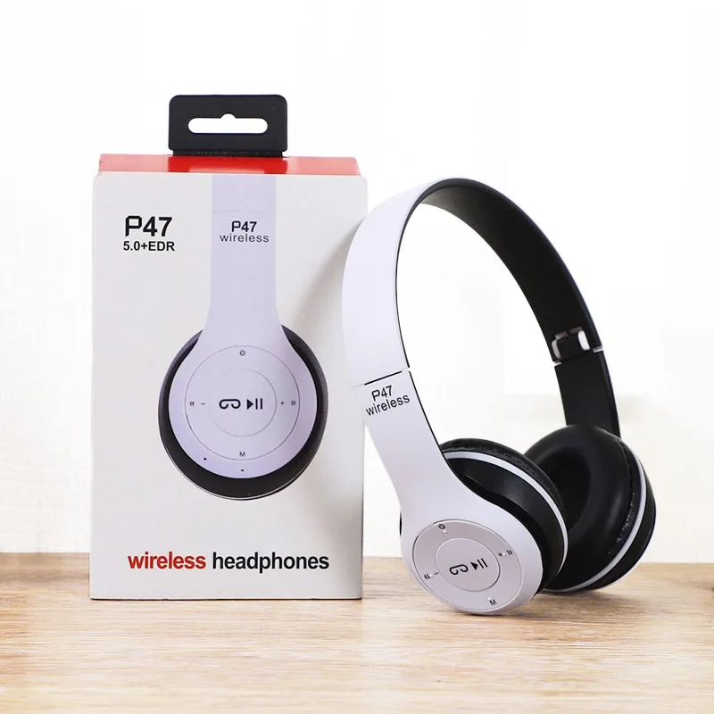 2021 Upgrade P47 Wireless Headphones Running Sports Red Black Color 5.0 EDR Fones De Ouvido Sem Fio TWS Audifonos Earbuds