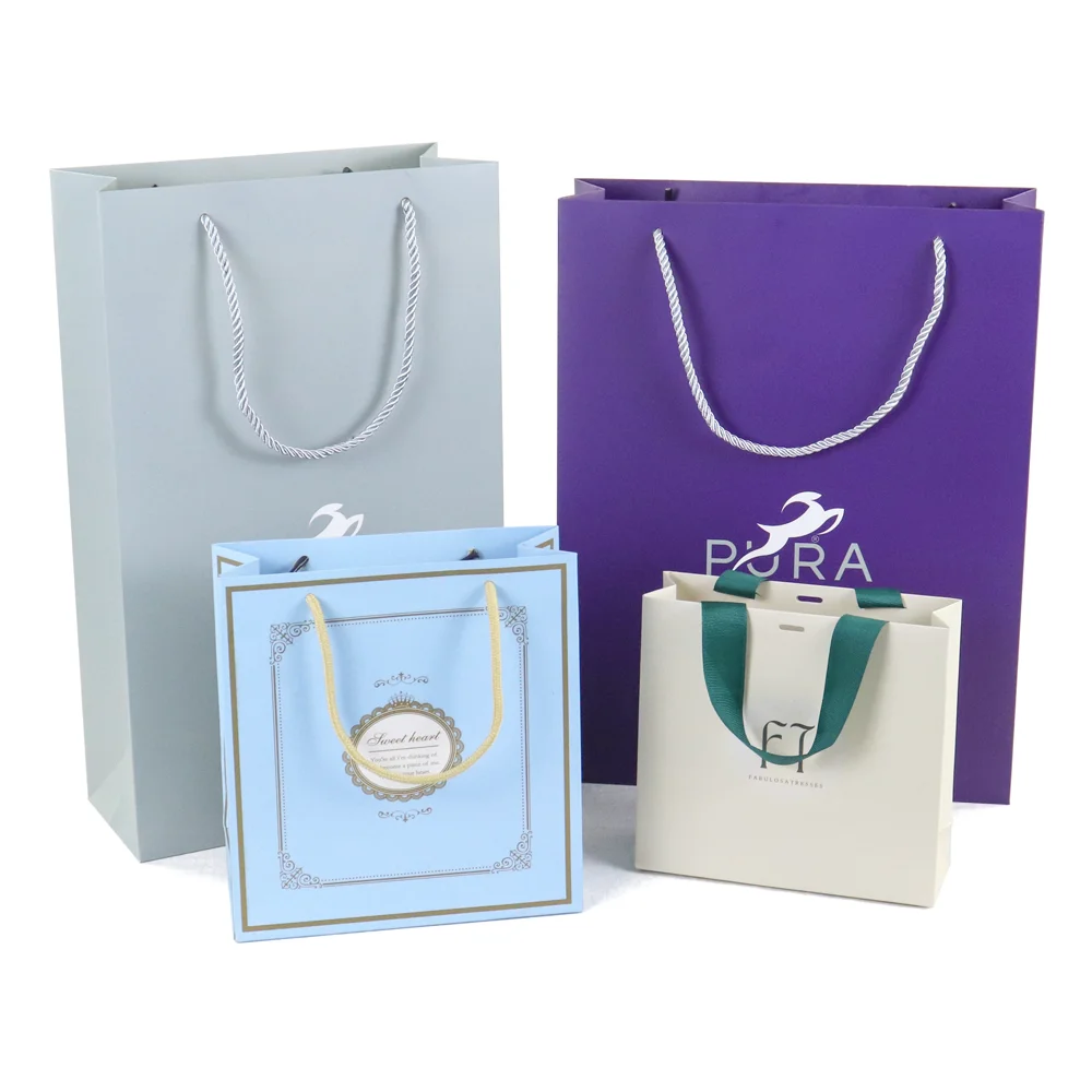 luxury shopping clothing paper bag a5 size accept customized printing packaging cardboard jewellery paper bags with logo