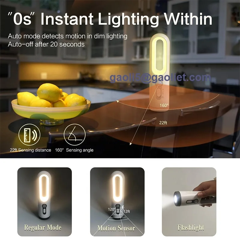 Rechargeable Night Light Motion Sensor Portable Night Light Flashlight LED with Motion Sensor Night Light for adult and Kids Nig