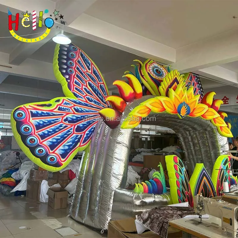 12m 16m custom large size inflatable dj booth stage cover concerts butterfly inflatable stage blow up dj club
