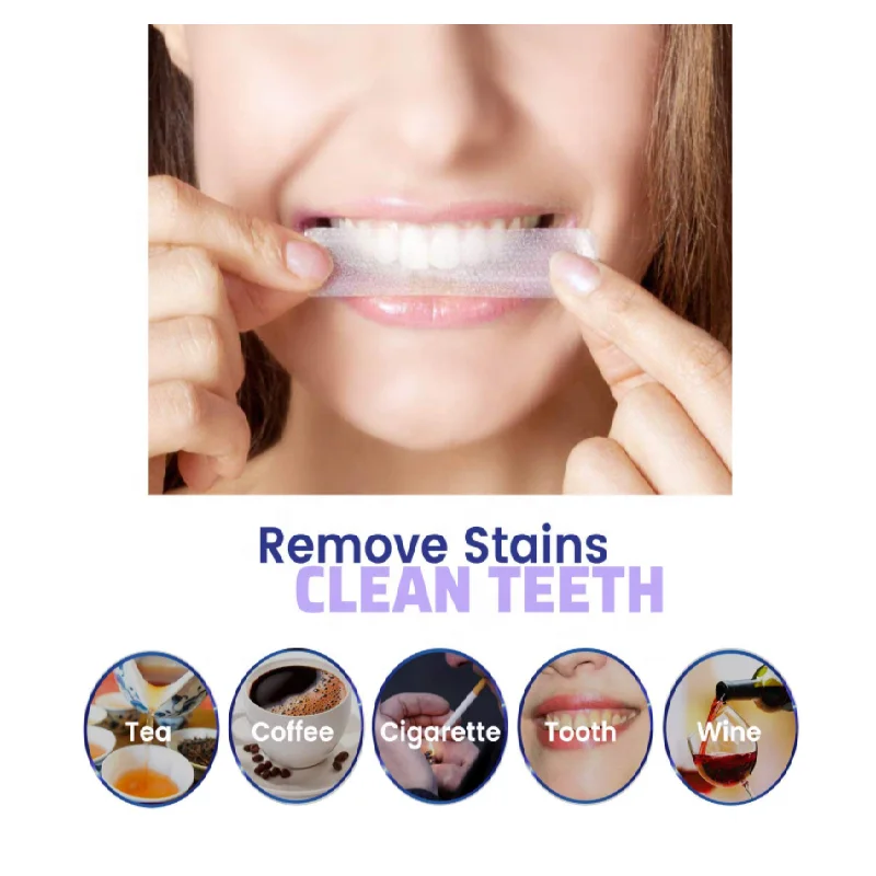 Private Label Professional White Teeth Deep Cleaning Advanced 7d White Dazzle Teeth Whitening Strips