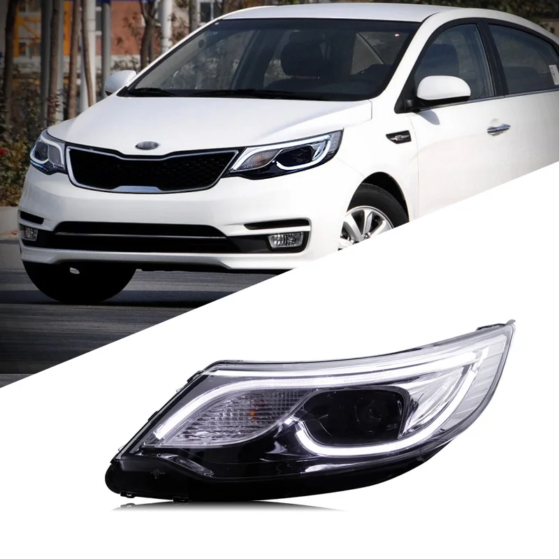 New Style Headlight Lamp For KIA K2 2015-2016 LED Headlight DRL High Low Beam Upgrade Head Lamp
