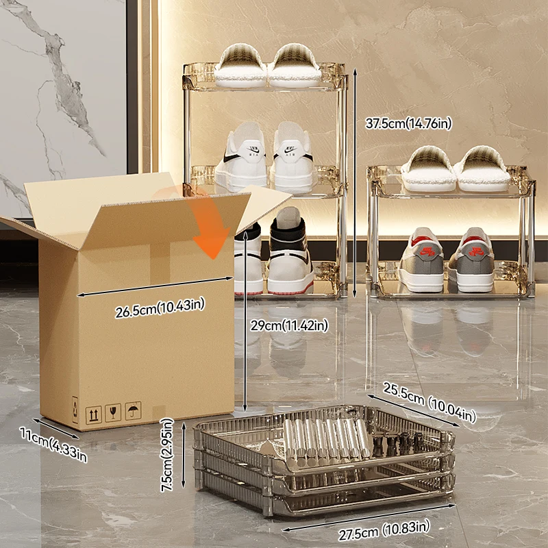 Wholesale Foldable Collapsible Shoe Rack Shoemaker Organizer PP+PET Plastic Bedroom Furniture for Kitchen & Wardrobe