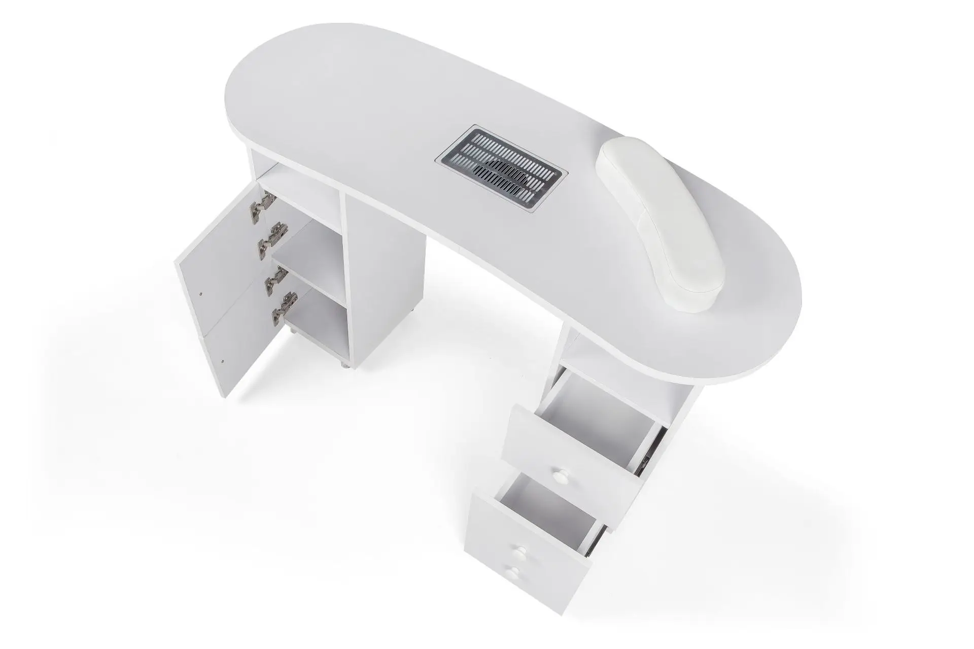 Practical Beauty Nail Dust Collector Manicure Table Professional White Salon Equipment Double Drawer Manicure Table
