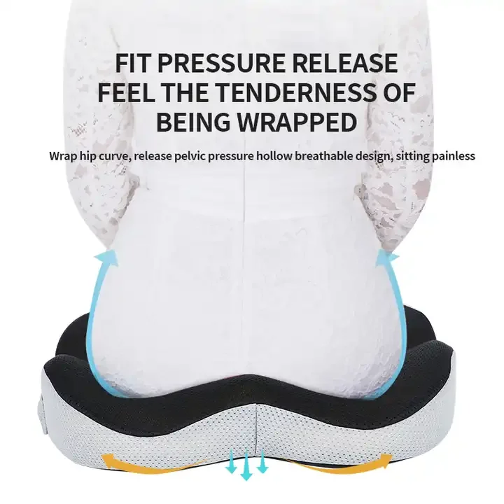 Memory Foam Cushion for Office Chair, Car Seat, Airplane,  Coccyx Pain Relief Desk Chair Cushion for Long Sitting Office Workers