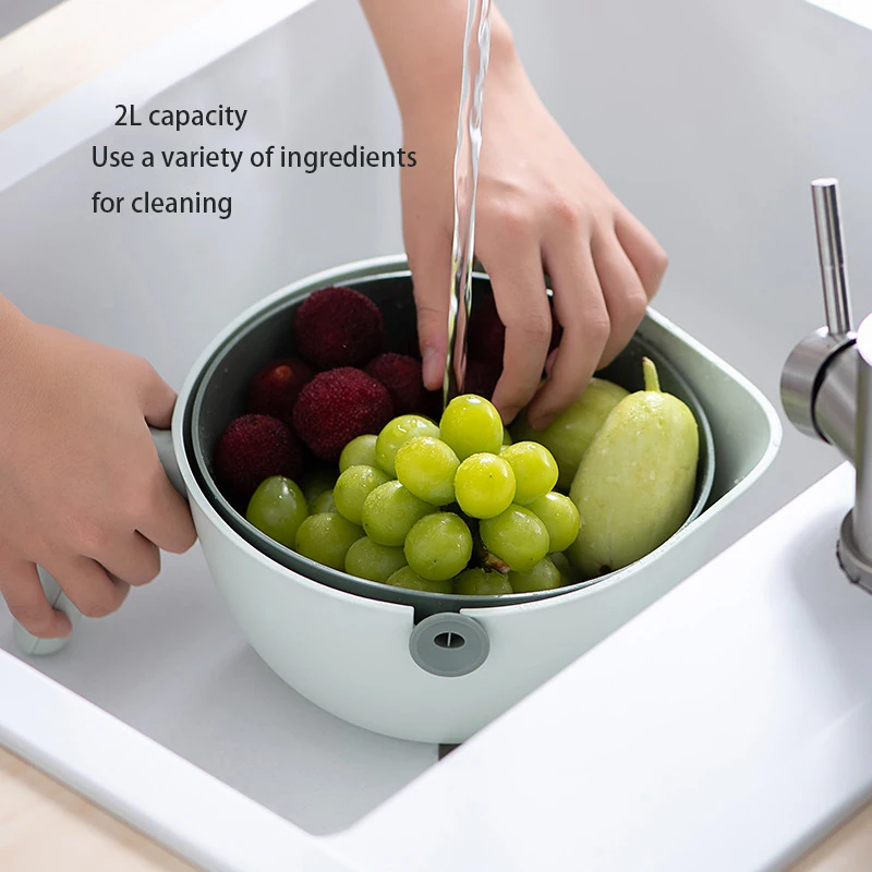 Hot Selling Original Design New Product double layers Vegetable Fruit Washing Bowl for Kitchen Plastic Drain Basket